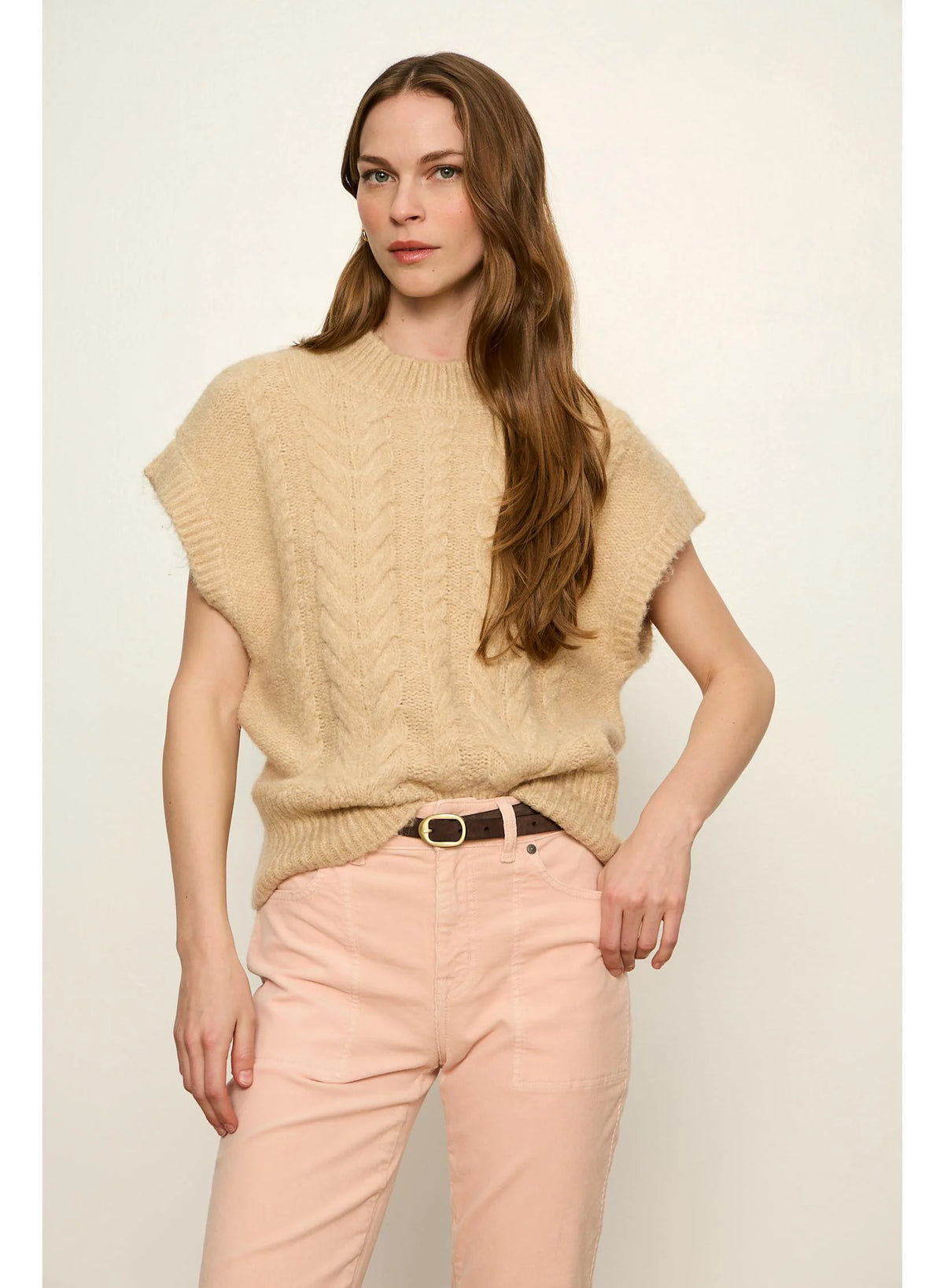 Cable Sweater Shell by Sanctuary in Light Goldie