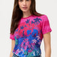 The Janie Favorite Fitted Short Sleeve Tee by Johnny Was in Lavendula Scarf