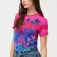 The Janie Favorite Fitted Short Sleeve Tee by Johnny Was in Lavendula Scarf