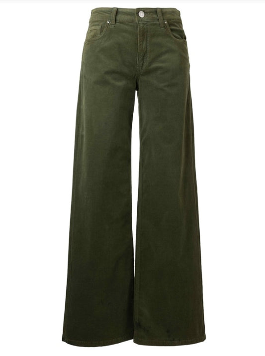 Jean High Rise Wide Leg Clean Hem Jeans by Kut from the Kloth in Leafy Green