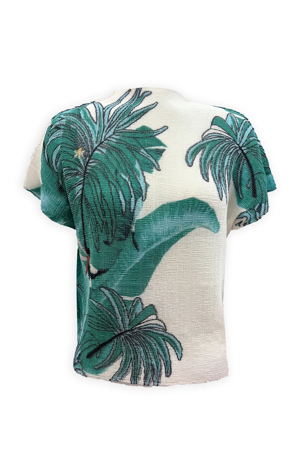 Lillian West Palm 3D Honeycomb Texture Top by Wild Cosmos in Jade Green Mix