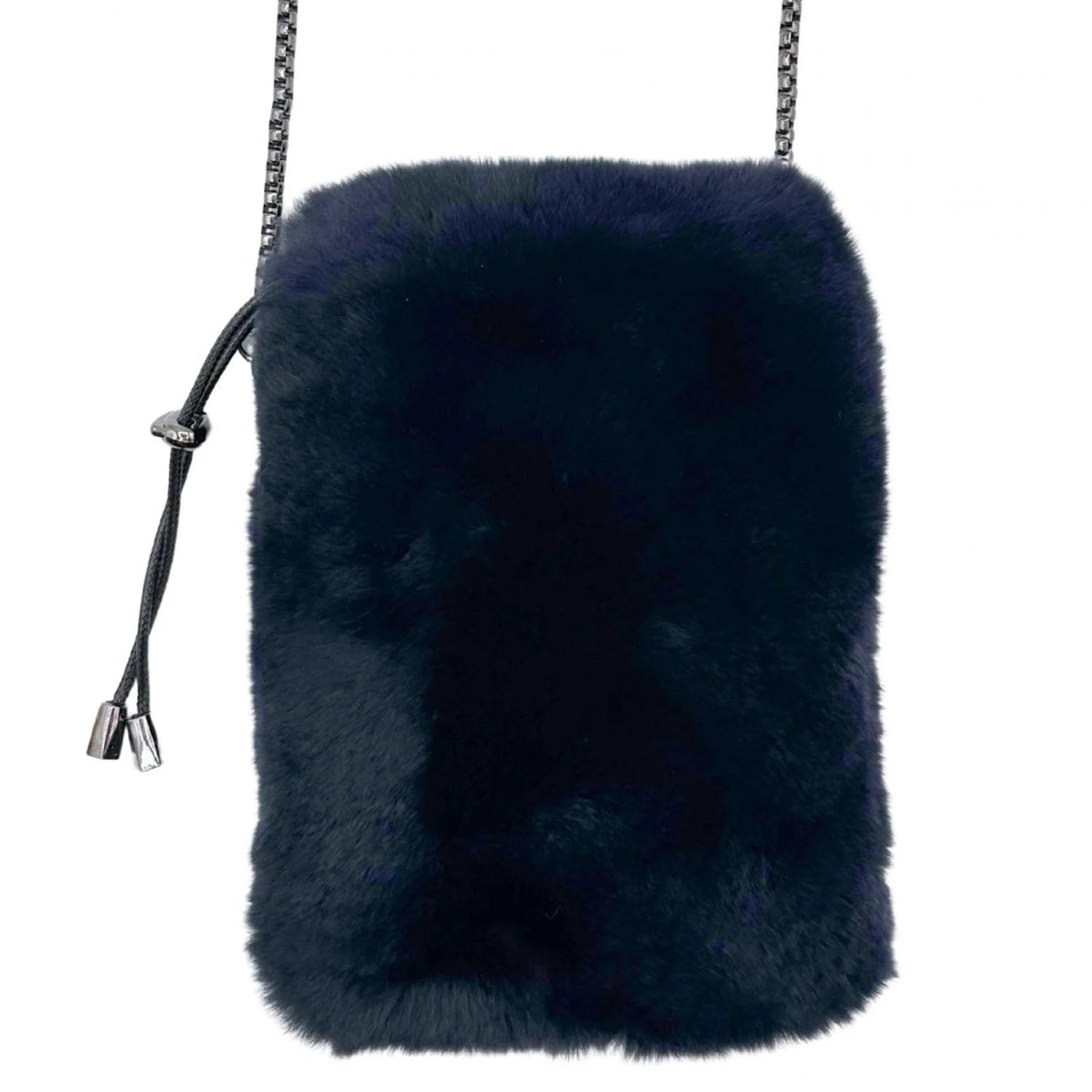 Rabbit Fur Handbag by Linda Richards in Navy
