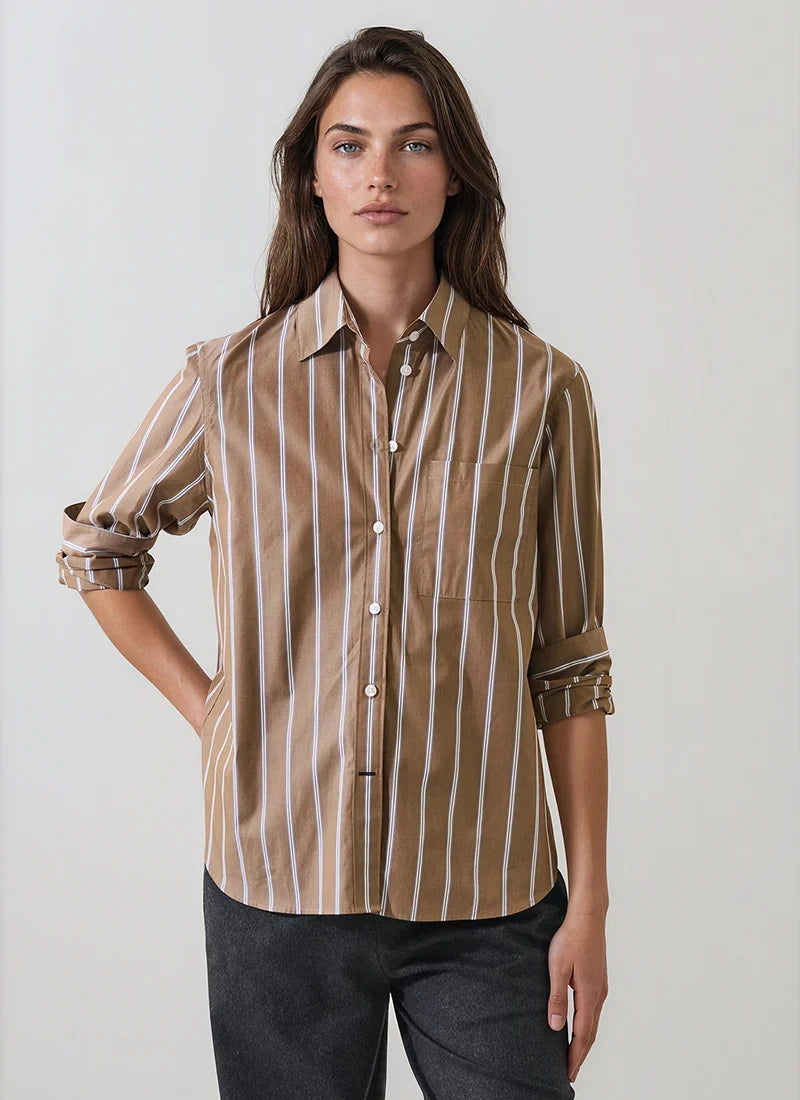 Long Sleeve Pocket Shirt by Patrick Assaraf in Cathay Spice