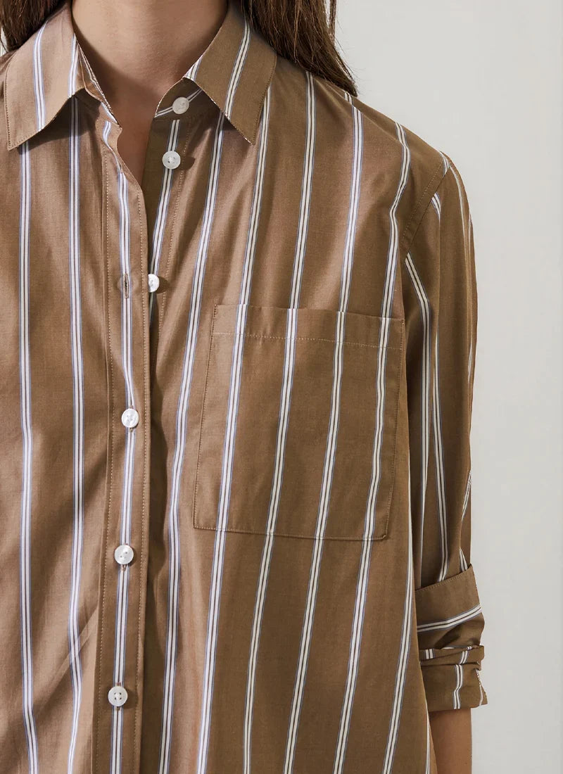 Long Sleeve Pocket Shirt by Patrick Assaraf in Cathay Spice