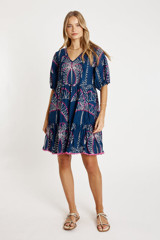 Idalia Dress by Lula Life in Navy