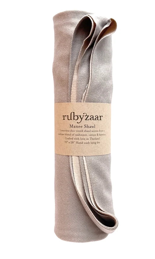Manee Shawl by Rubyzaar in Warm Beige