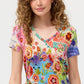 The Janie Favorite Short Sleeve V-Neck Tee by Johnny Was in McDreamer