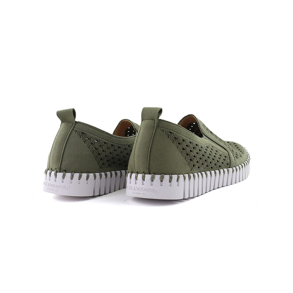 Tulip Flats Shoe by Ilse Jacobsen in Army