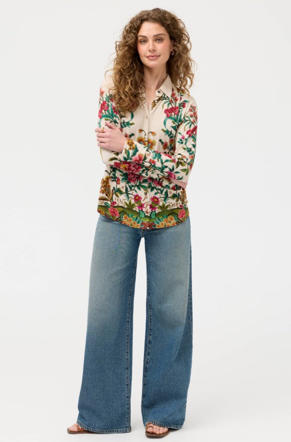 The Janie Favorite Button Front Shirt by Johnny Was in Miraze