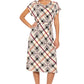Dress by Donna Morgan in Tan/Maroon Banner