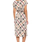 Dress by Donna Morgan in Tan/Maroon Banner