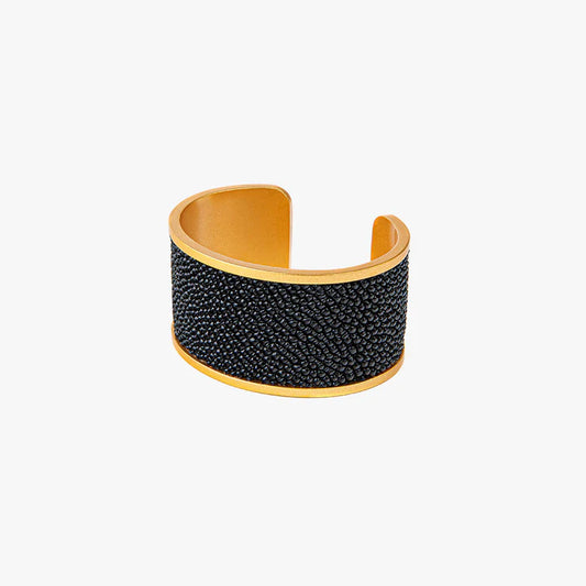 Molly Wide Cuff by Brackish Jewelry in Stingray Leather