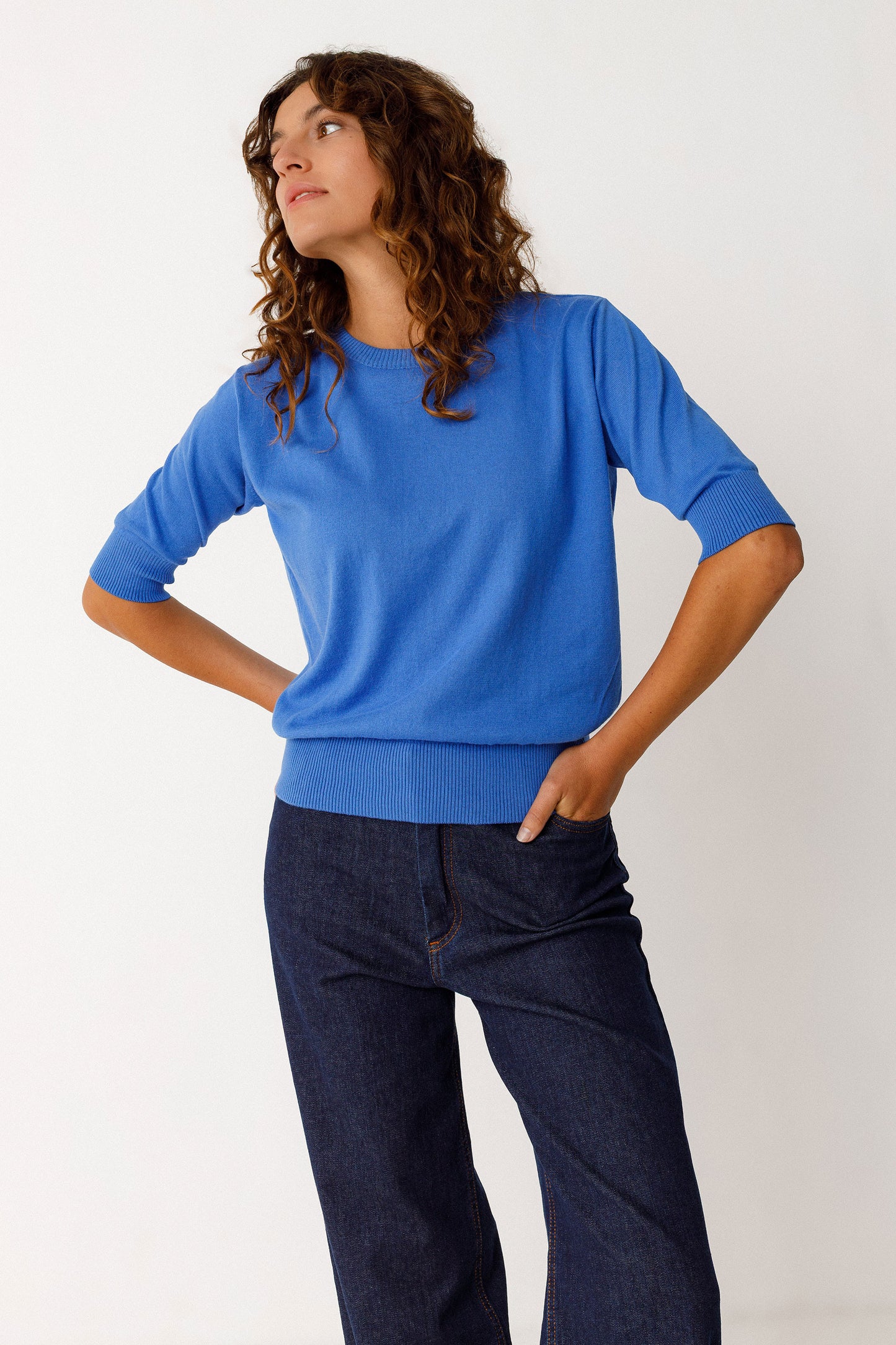 Muike-Gots Sweater by SKFK in Blue