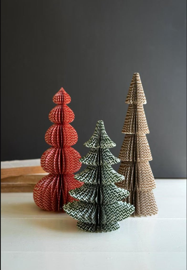 Set of 3 Printed Paper Accordion Christmas Trees by Kalalou