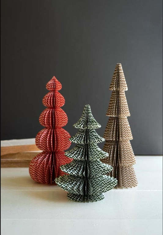 Set of 3 Printed Paper Accordion Christmas Trees by Kalalou