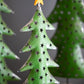 Set of 3 Recycled Iron Christmas Trees on Wood Bases by Kalalou