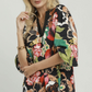 Floral Print Smocked Sleeve Blouse by Umgee in Black