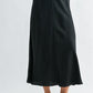 Linen Elastic Waist Skirt by Fun2Fun in Charcoal
