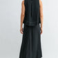 Linen Elastic Waist Skirt by Fun2Fun in Charcoal