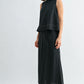 Linen Elastic Waist Skirt by Fun2Fun in Charcoal