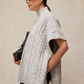 Cable Stitch Poncho by White Stuff in Light Grey