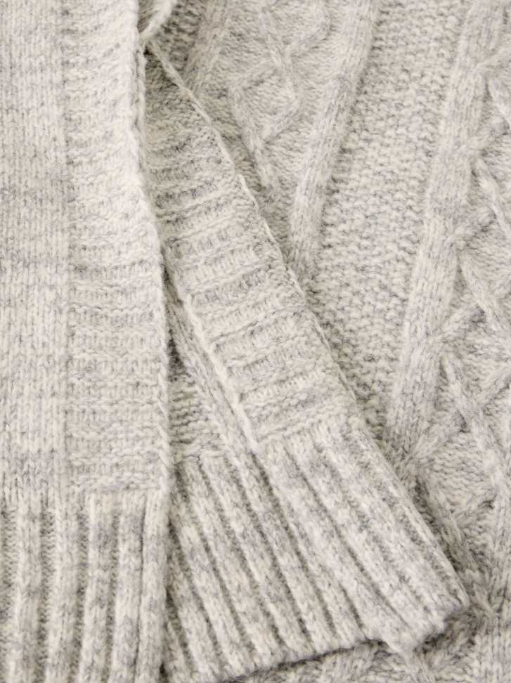 Cable Stitch Poncho by White Stuff in Light Grey