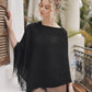 Maddeline Crystal Poncho by Wild Cosmos in Black