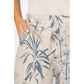 Printed Linen Raw Edge Pant by Look Mode in Beige