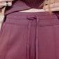 Joselle Soft Knit Sweater Rib Drawstring Pull on Jogger by RD Style in Prune