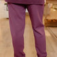 Joselle Soft Knit Sweater Rib Drawstring Pull on Jogger by RD Style in Prune