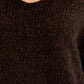 Knitted V-Neck Sweater by Molly Bracken in Chocolate