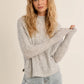 Openwork Knit Sweater by Molly Bracken in Silvery Grey