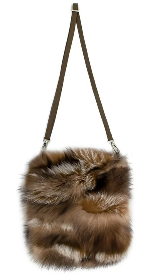 Fox Cross Body Bag with Leather Strap by Mitchie's Matchings in Crystal