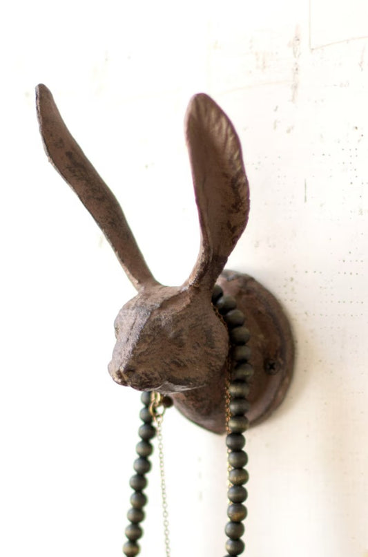 Cast Iron Rustic Rabbit Wall Hook by Kalalou