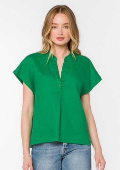 Redell Top by Velvet Heart in Green Foliage