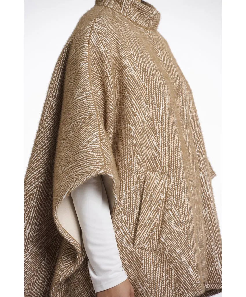 Rosanna Cape by Rino & Pelle in Brew Birch Zigzag