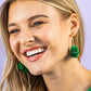 Rita Raffia Poms Hoop Earrings by Ink + Alloy in Kelly Green