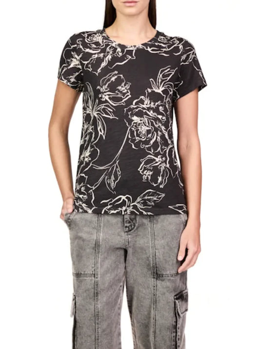 The Perfect Tee by Sanctuary in Rose Stencil Black