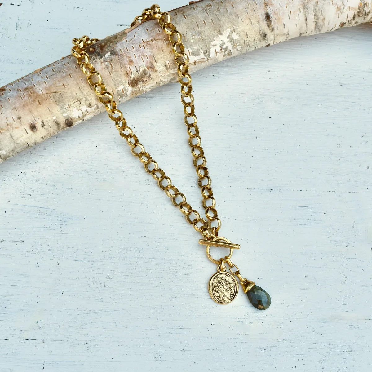 Wildflowers & Wine Necklace by Amy Wells Designs in Labradorite