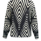 Lisa Chevron Print Top by Wild Cosmos in Black / Vanilla
