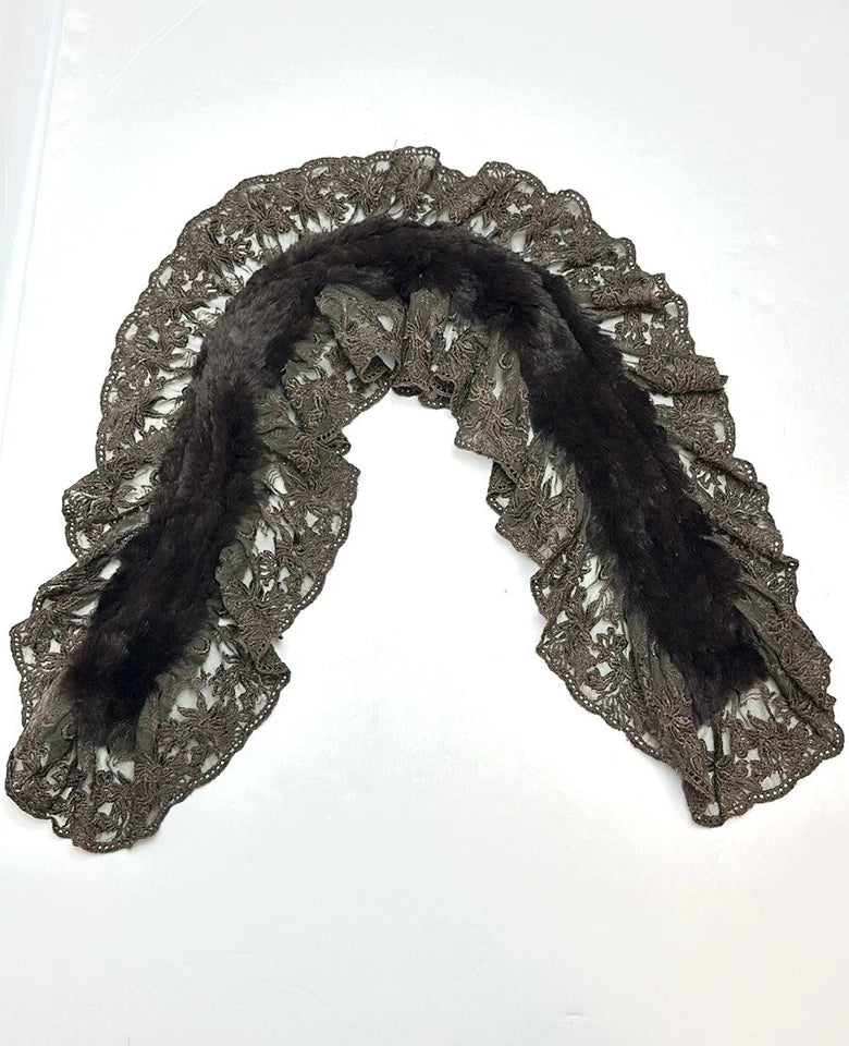 Rex Rabbit Lace Scarf by Linda Richards in Brown