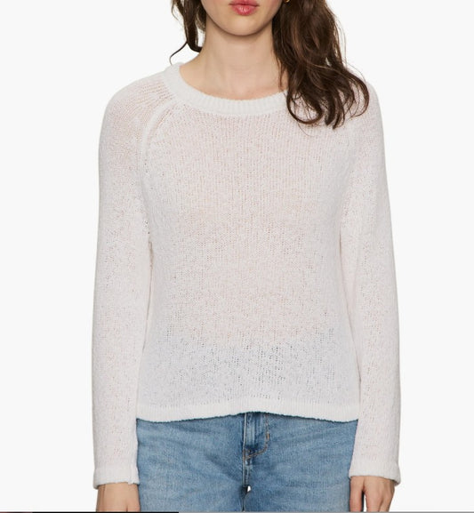 Textured Raglan Crew Top by Sanctuary in Bleached White