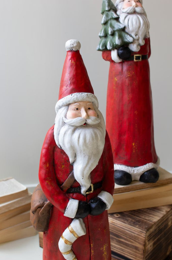 Set of Two Resin Santas by Kalalou