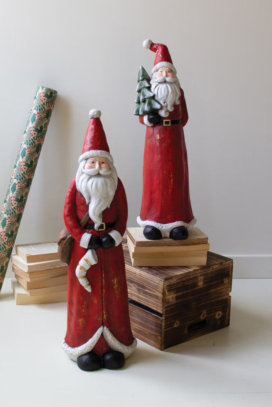 Set of Two Resin Santas by Kalalou