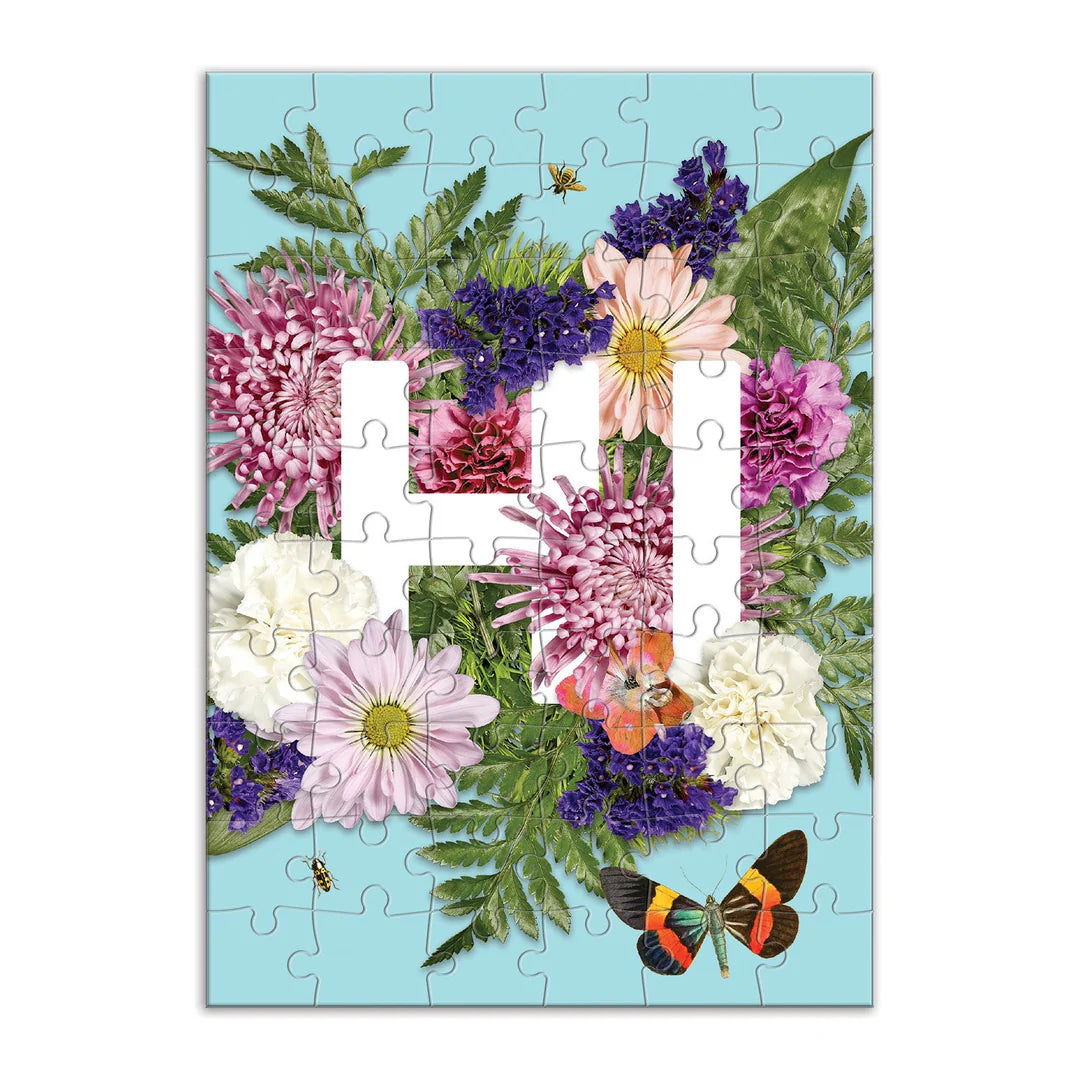 Puzzle Greeting Say It With Flowers Hi by Chronicle Books