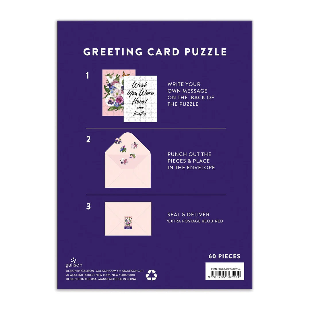 Puzzle Greeting Say It With Flowers XOXO by Chronicle Books