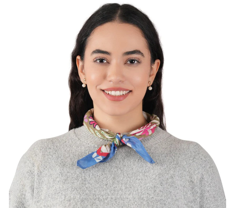 Dakota Floral Bandana by Vismaya Scarves in Pear