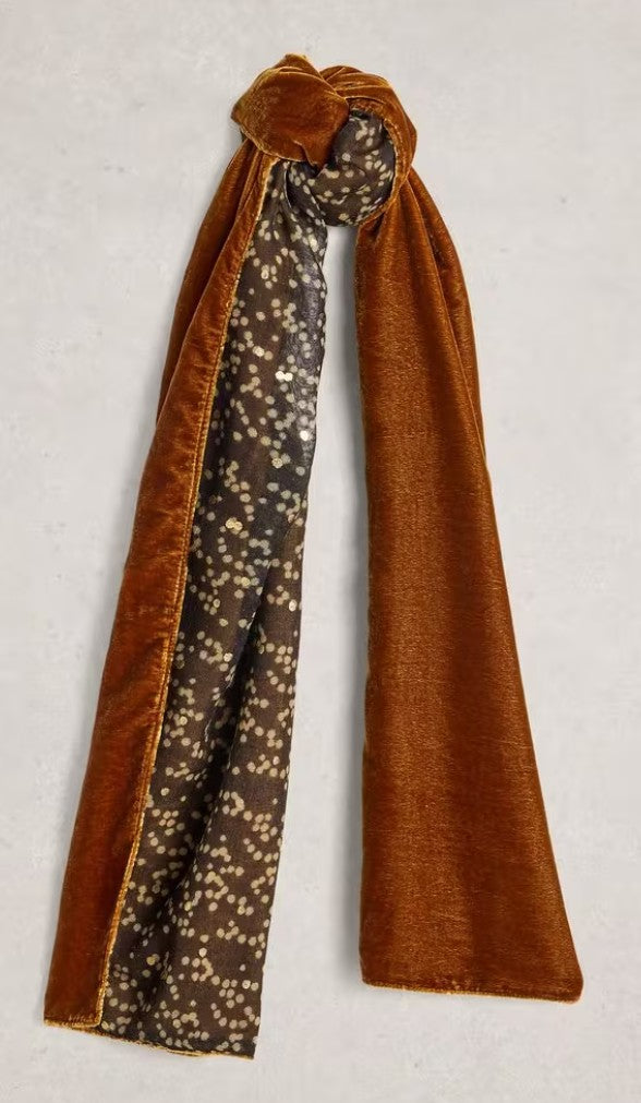 Velvet Printed Scarf by White Stuff in Chartreuse