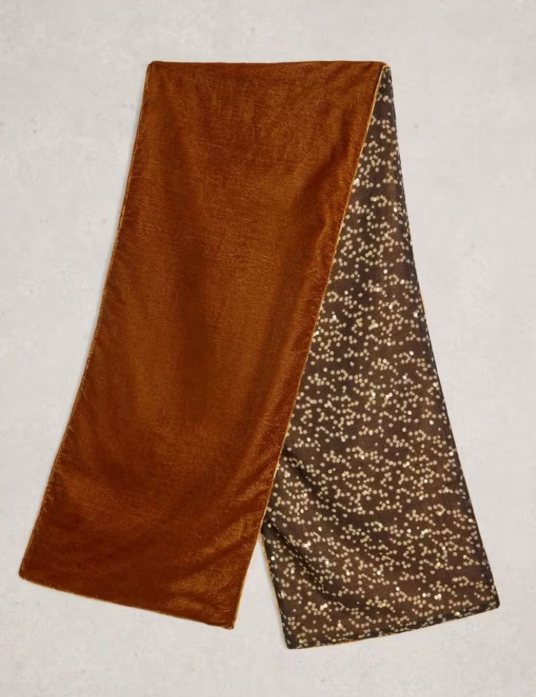 Velvet Printed Scarf by White Stuff in Chartreuse