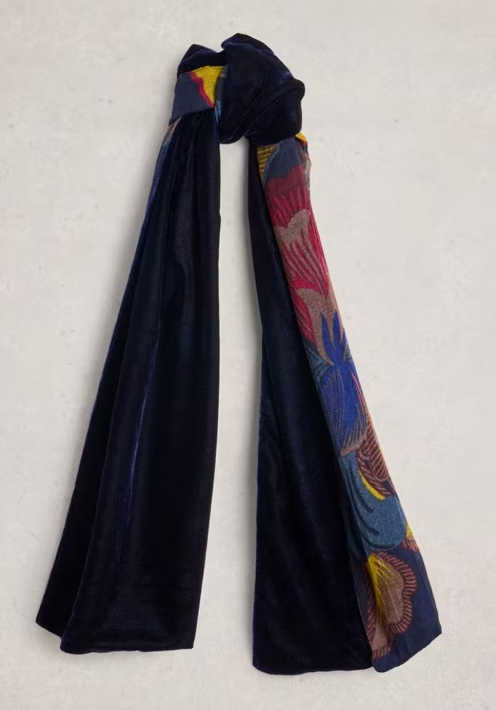 Velvet Printed Scarf by White Stuff in Blue